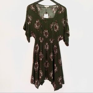 Crescent Olive Green Asymmetrical Dress